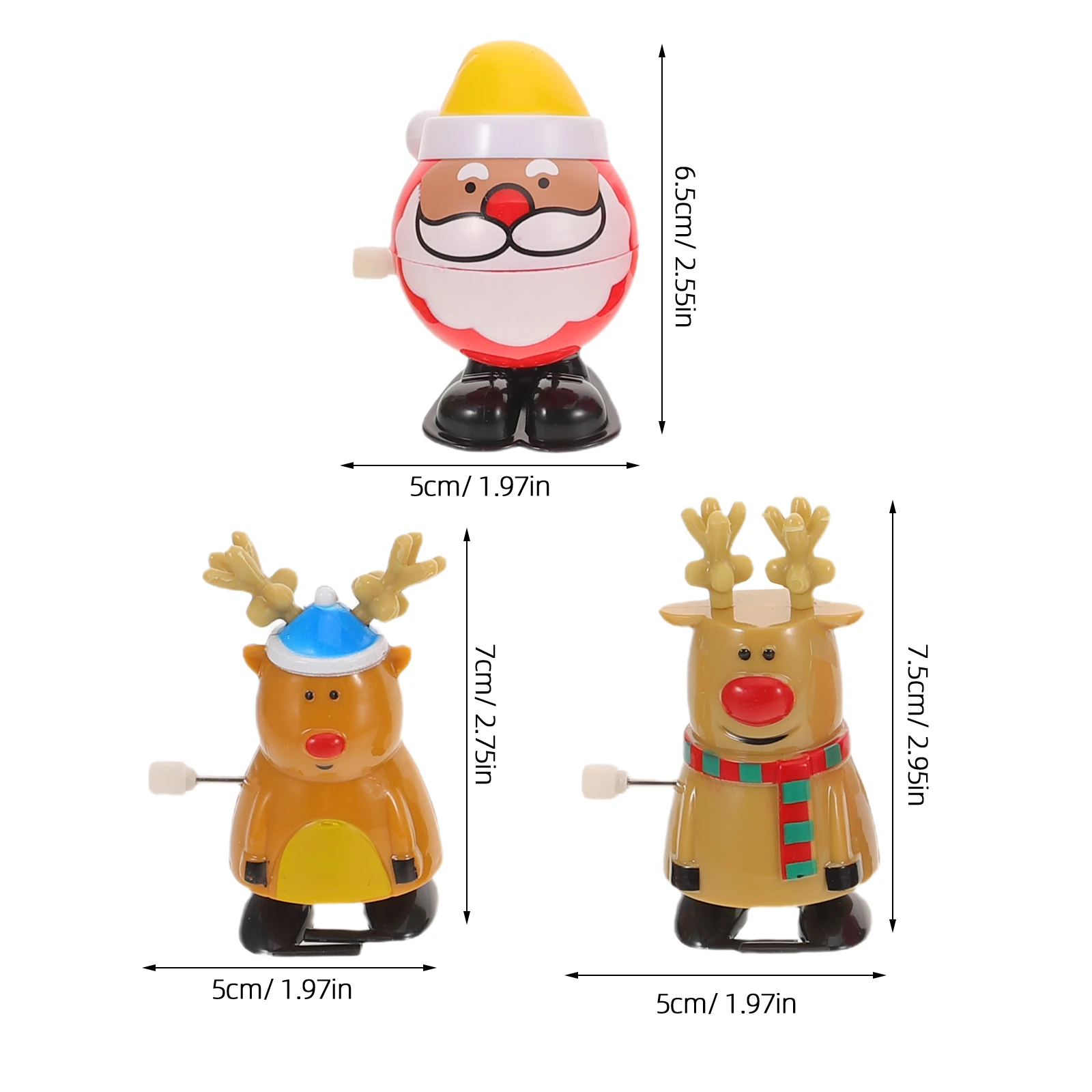 6 pçs natal acabar rena andando figuras de relógio favores festa novidade portátil crianças decoração do feriado