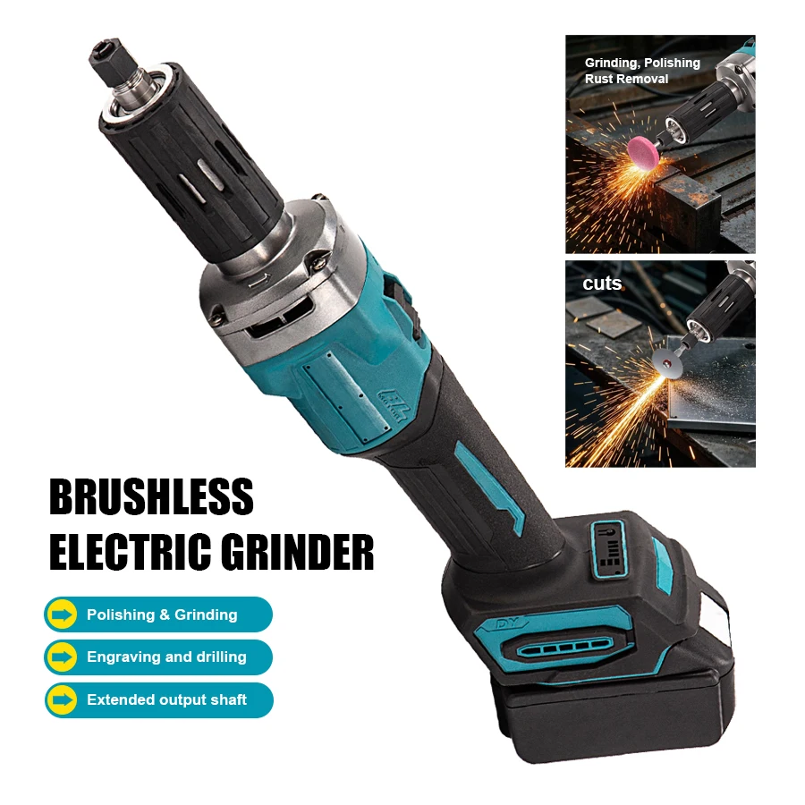 

Brushless Lithium Electric Grinder Rechargeable Straight Grinder Multifunctional Stone Carving Grinding Machine for Makita