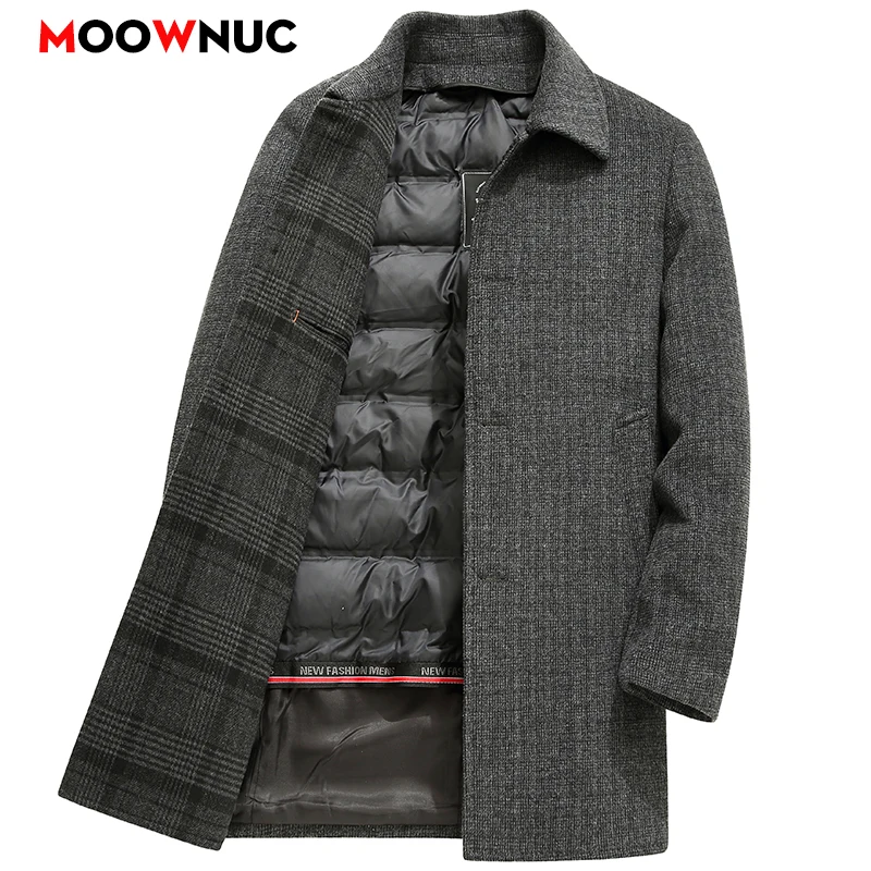 

Men's Autumn Trench Coat Warm Woolen Overcoat Male Autumn Winter Men's Wear Woollen Coat Male Warm Mens Long Jacket Men Clothing