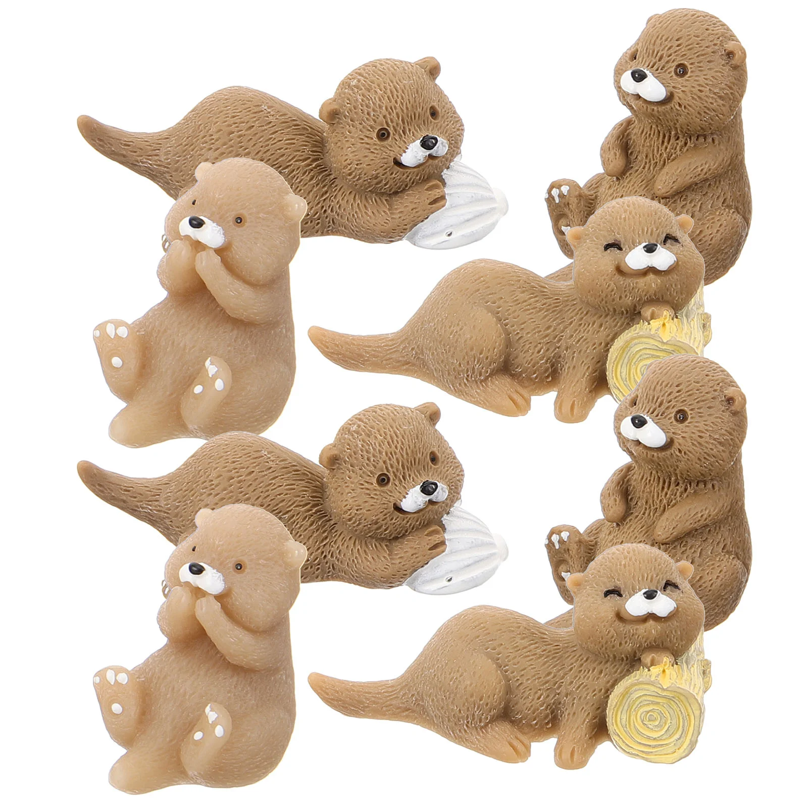 

8 Pcs Microlandscape Resin Bonsai Otters Accessories Decor Synthetic Ornament Student