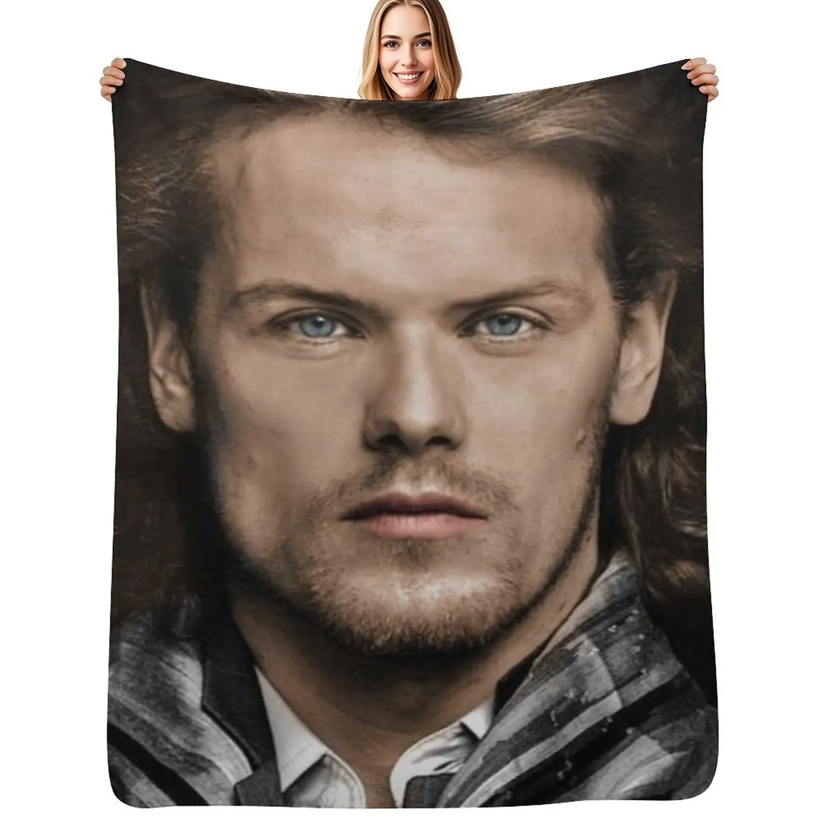 

sam heughan Throw Blanket Soft Soft Plush Plaid Flannel For Decorative Sofa Blanket