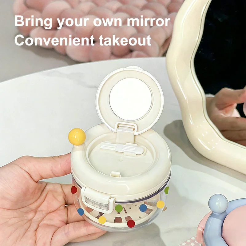 Cartoon Dopamine Convenient Denture Box Layered Portable Denture Cover Cleaning Box With Filter Easy To Clean And Protect