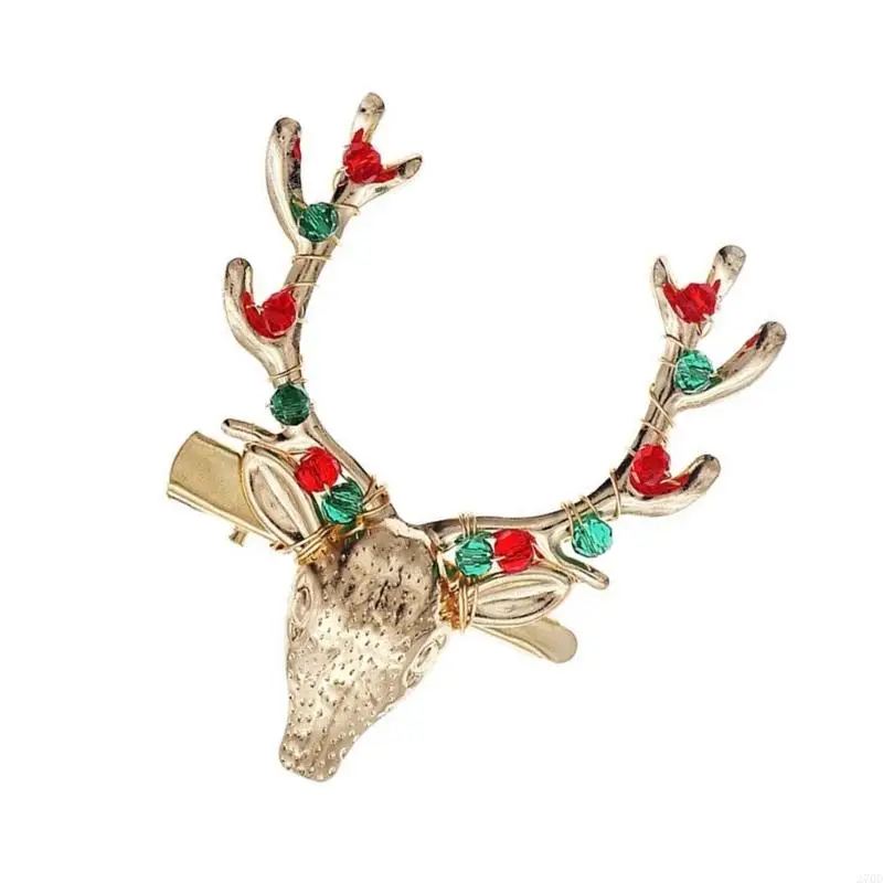 270d Weihnachten Strasssteine ​​Rentierhaarkammfestival Requisiten Haarhoop Holiday Headwear