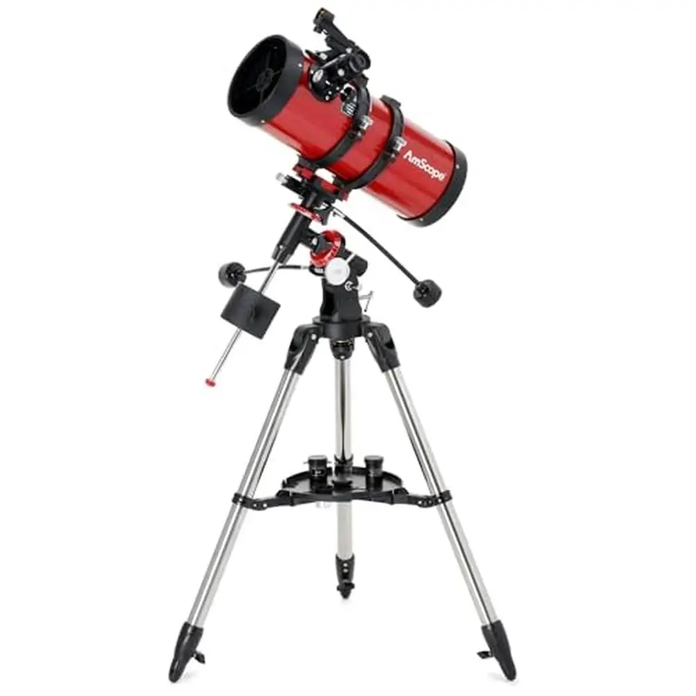 127mm Aperture Equatorial Mount Reflector Telescope with Stainless Steel Tripod and Red Dot Finder 1000mm Focal Length & Bonus