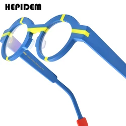 HEPIDEM Acetate Glasses Frame Women Brand Design Oversize Big Size Round Eyeglasses Japan Handmade Spectacles Thick Eyewear 9282