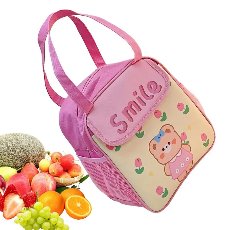 Lunch Sack Multi-Pocket Snack Sack Thermal Cooler Sack Food Handbags Case Cute Cartoon Pattern Food Storage Bag For Picnic Trip