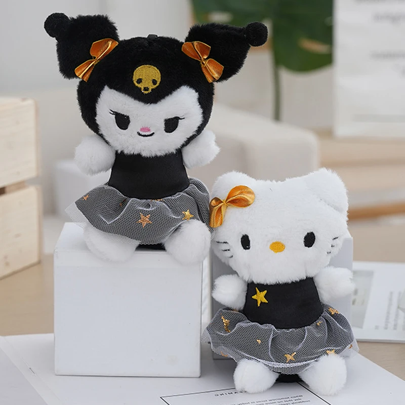 

kawaii Sanrio Halloween Kuromi Hello kitty plush doll pendant keychain 2024 new Cute kitty bag pendant