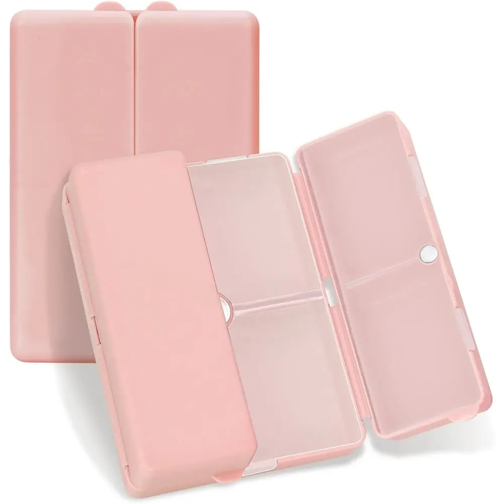 7-Compartment Portable Pill Organizer Case for Travel - Holds Medications, Vitamins, and Supplements in Rose Gold