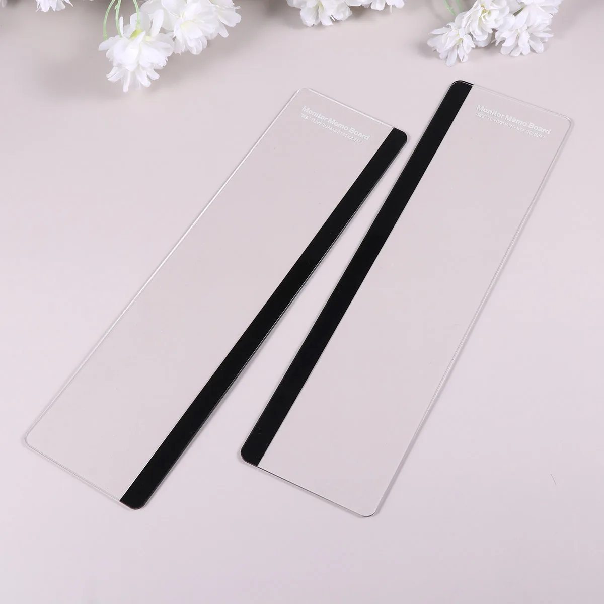 2Pcs Monitor Memo Board Monitor Memo Note Holder Fashion Computer Monitor Side Panel Durable Transparent Message Creative