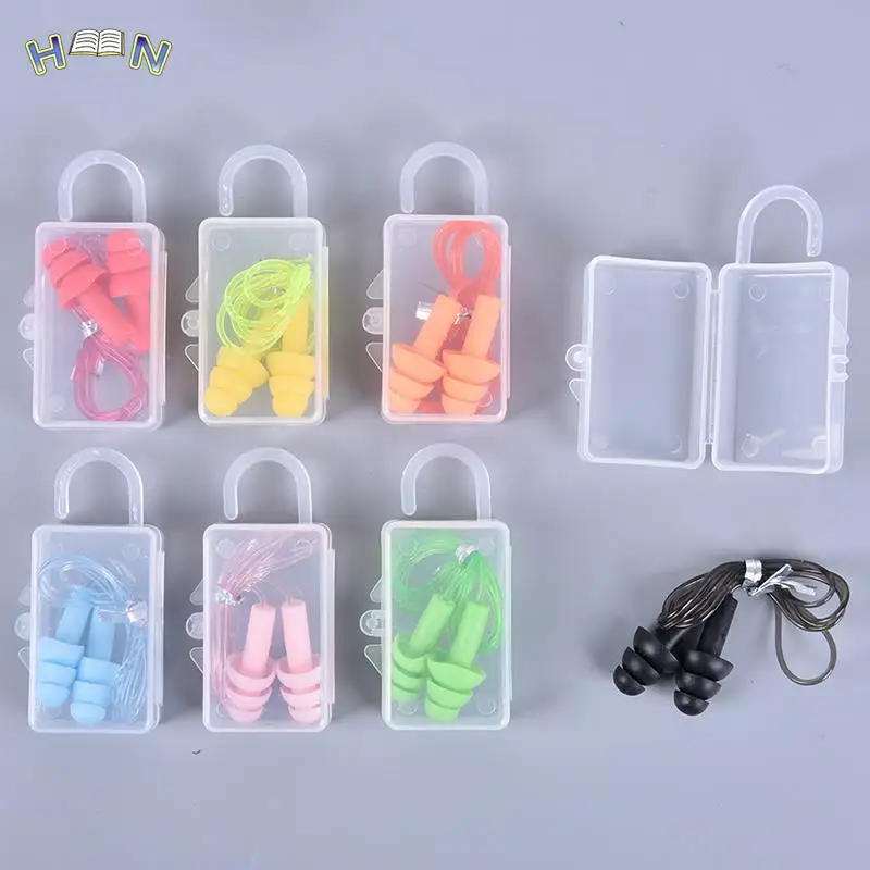 1Pair Waterproof Silicone Ear Plugs Sleep Noise Prevention Earplugs Noise Reduction