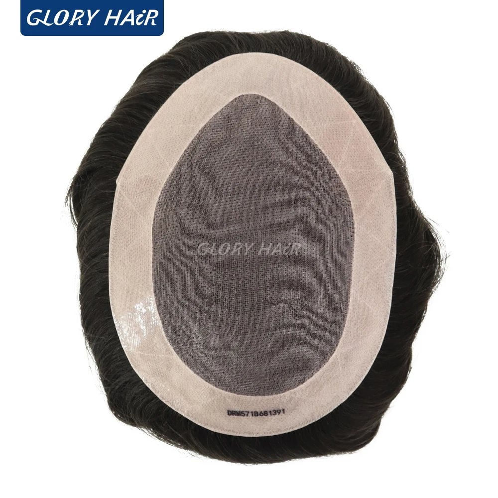 6 "رجل نظام الشعر دورا مونو الرجال الشعرية الاصطناعية خصلات الشعر 100 شعر بشري هندي شعر مستعار رجل