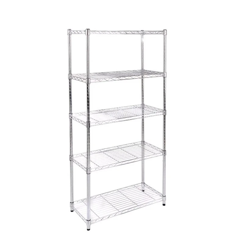 5 أرفف رف تخزين عالي التحمل قابل للتعديل، رف سلك منظم فولاذي للمطبخ، متعدد الوظائف، قابل للطي