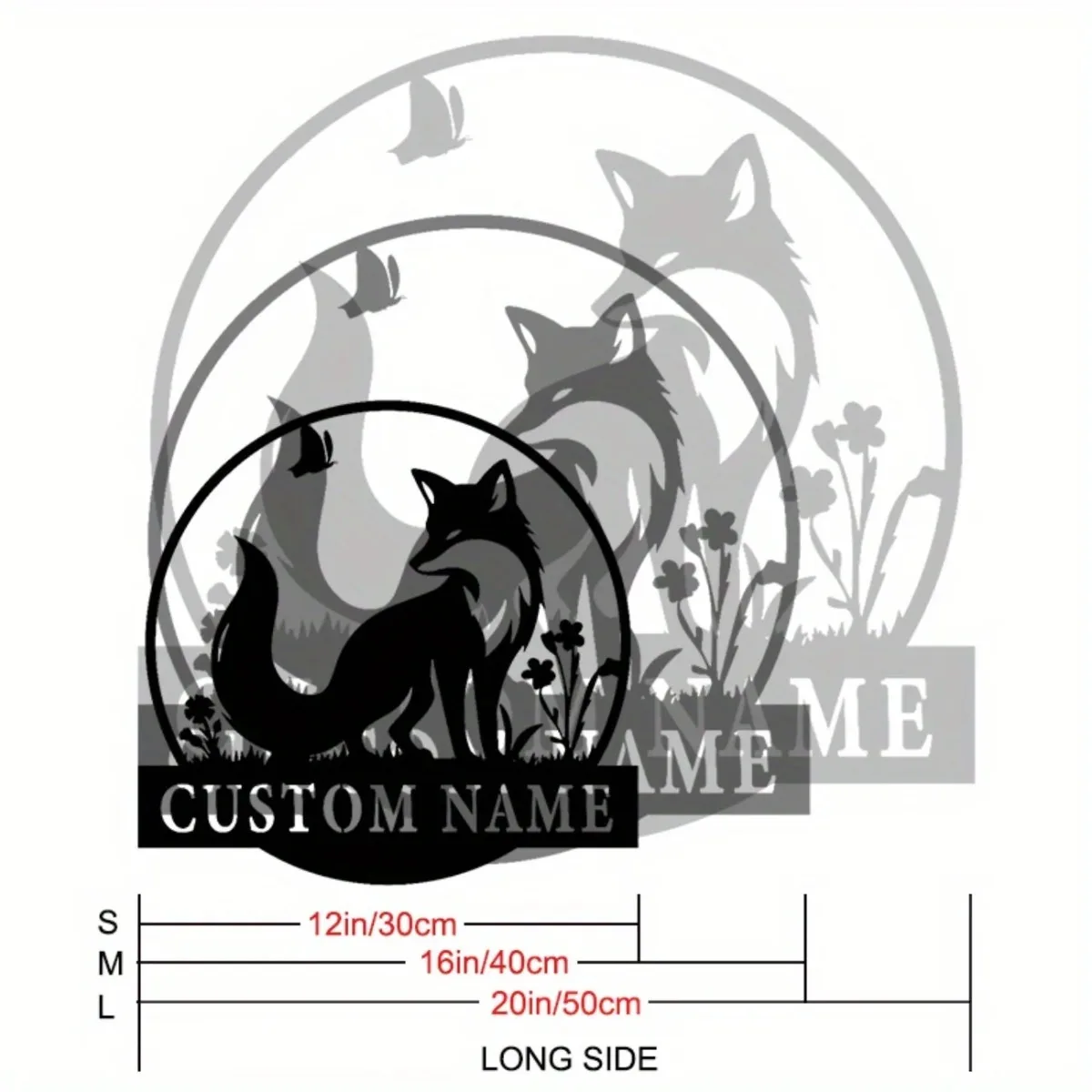 Custom Metal Fox Wall Art | Exquisite Personalized Name Sign | Elevates Contemporary Home Decor | Easy to Hang