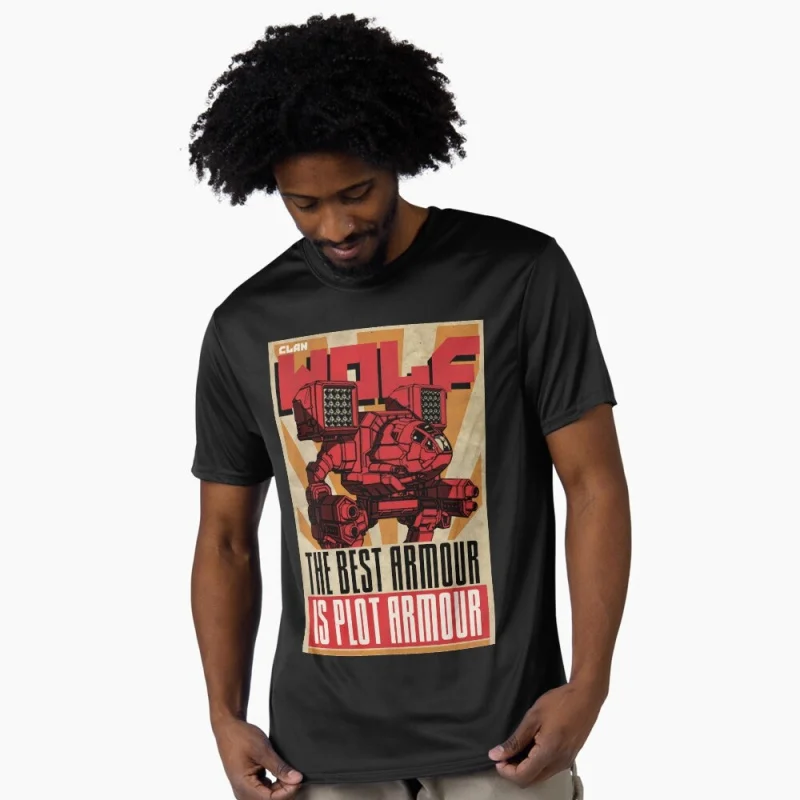 

Clan Wolf Mechwarrior MWO Mech Combat RPG Gift t shirt for gamer Battletech Graphic clothes Short sleeve All size tops