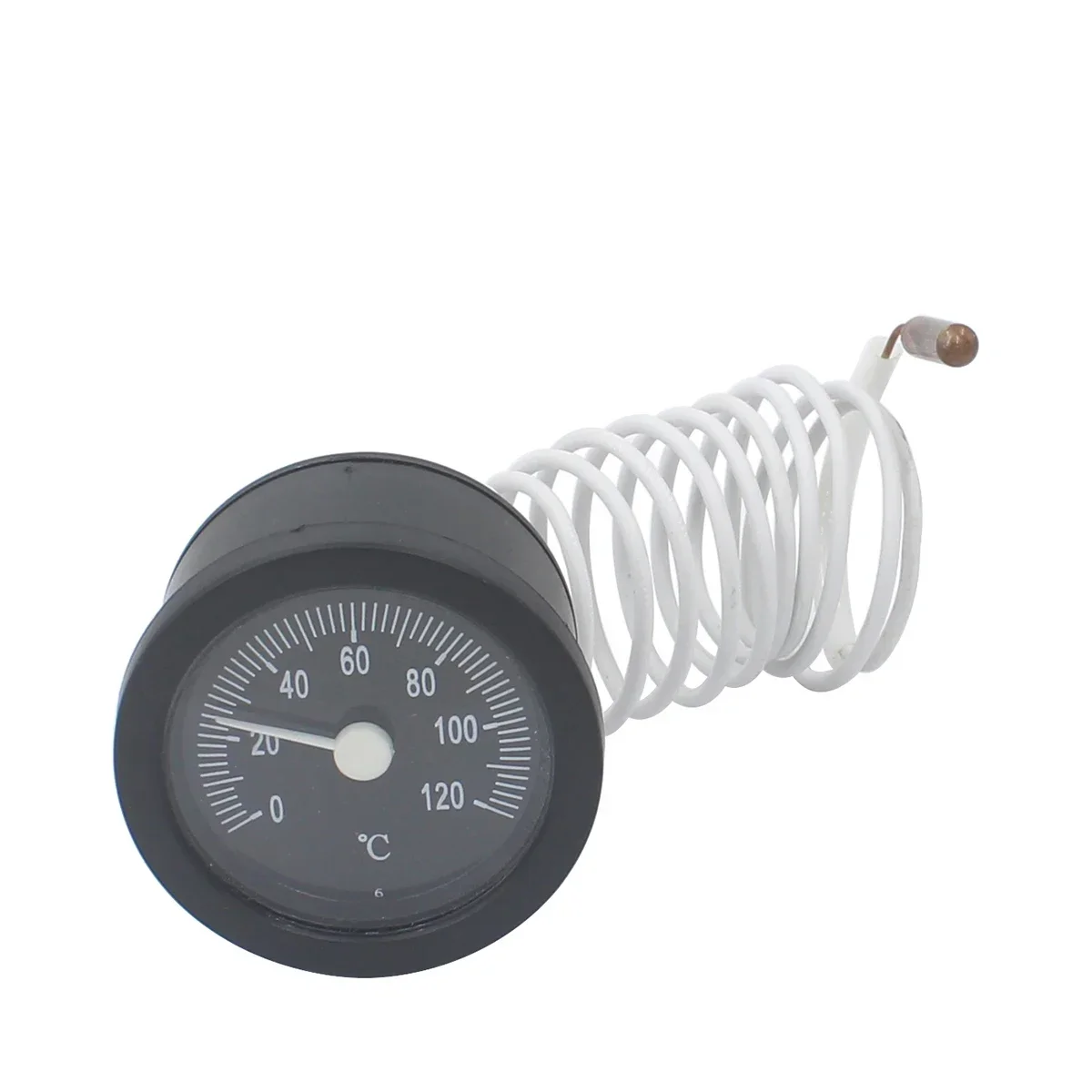 Capillary Thermometer Dial Temperature Gauge with Sensor 0-120 Degree Centigrade Boiler Accessories Black White Color Random