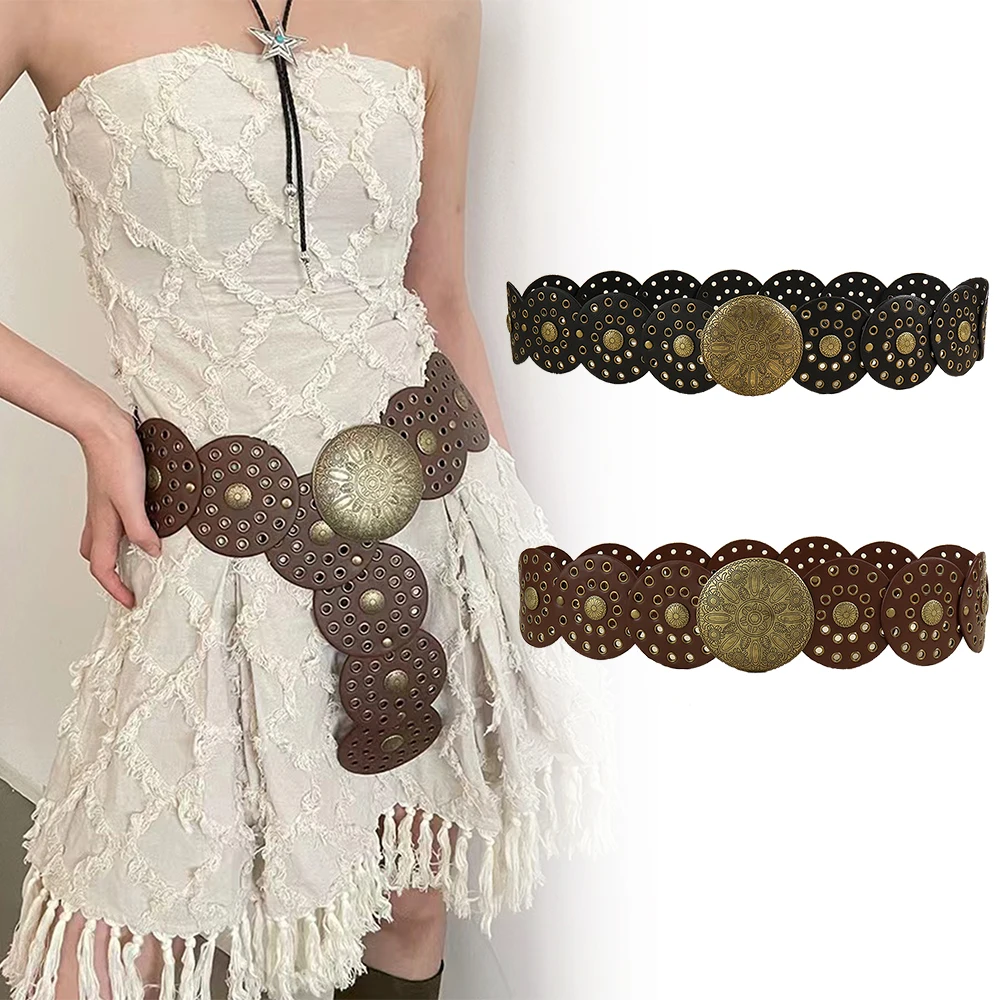 

Женский ремень в стиле панк из искусственной кожи