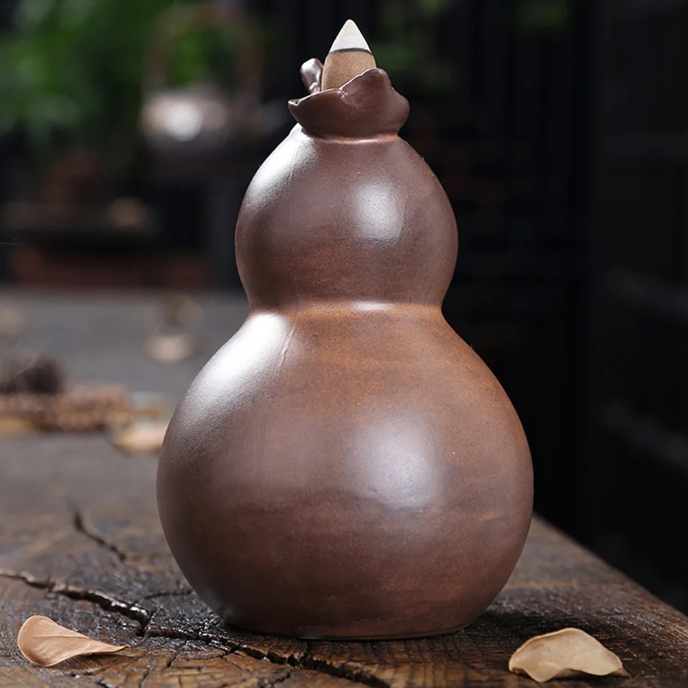 

Ceramic Gourd Incense Burner Premium Material Home Decor Stable Desktop Aroma Stove Gift for Friends Family