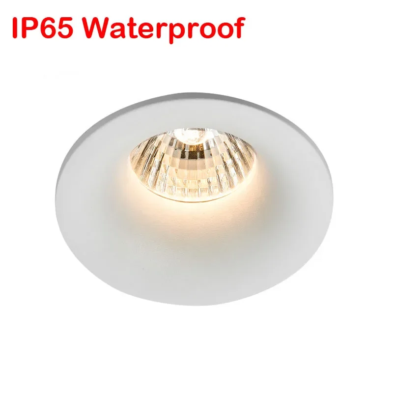 

Recessed Waterproof IP65 Ceiling Downlights Round White Frame GU10 MR16 Lamp Base Holder Bathroom Spot Lighting Fitting Fixture