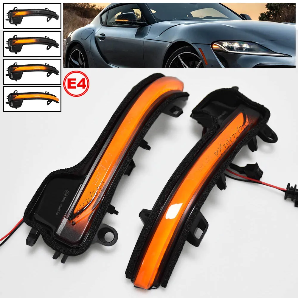 

2X Smoked Dynamic LED Blinker Indicator Mirror Turn Light Signal Repeater For Toyota GR Supra A90 MK5 2020+ Car Styling