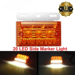 24V 20 LED Side Marker External Warning Tail Light Indicator Clearance Lamp Waterproof Truck Boat Trailer Bus Caravan Camper