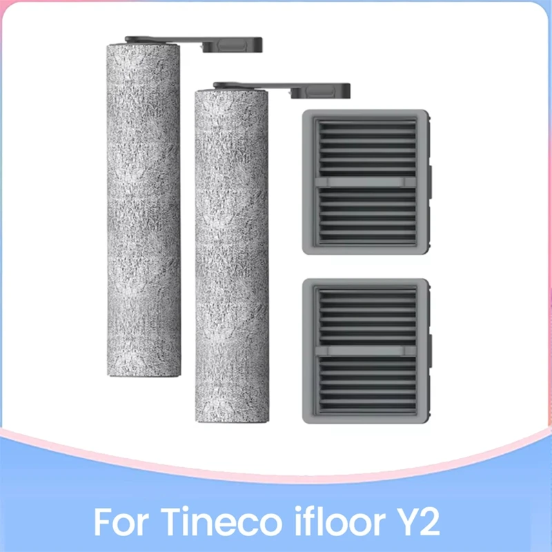 แปรงลูกกลิ้งกรองฝุ่น 4 ชิ้น สำหรับหุ่นยนต์ดูดฝุ่นแบบเปียกและแห้ง IFloor Y2 อะไหล่ทดแทน แปรงกรองฝุ่น-A69M