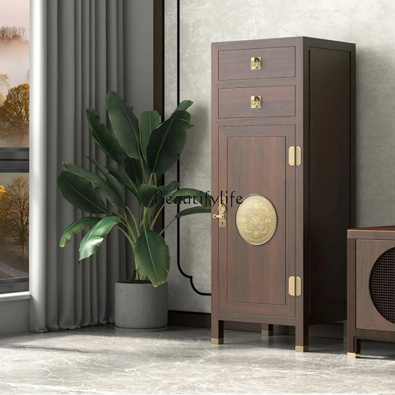 

New Chinese solid wood safe 126cm high anti-theft hidden door cabinet display all-steel large-capacity safe