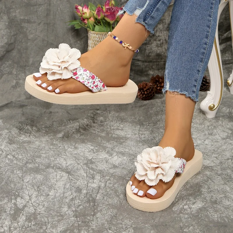 Women's Flip-flops Plus Size Floral Ladies Flat Sandals New Fashion Versatile Women's Shoes