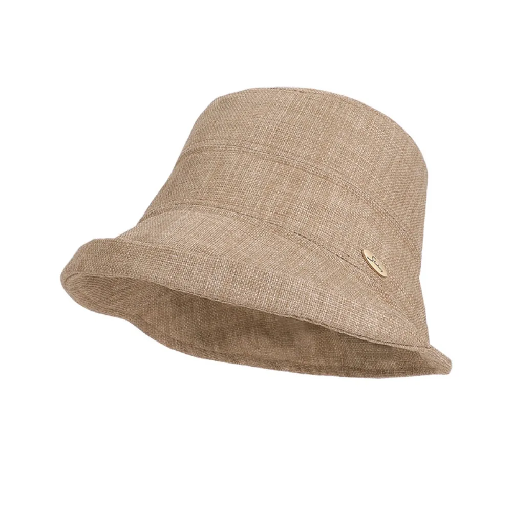 

Portable Rolled Edge Women Fisherman Hat Solid Color Wide Brim Summer Sun Hat Breathable Sun Protection Sunshade Hat Outdoor