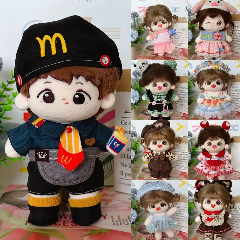 Cartoon 20cm Cotton Doll Doll Clothes Set OB11 Hand-made Doll Dresses BJD Cosplay Props Doll's Accessories Plush Toy