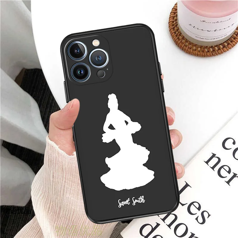 Phone Case for iPhone 16ProMax 14 13 15 Pro Max 12 11 XR SE 7 8 16 Plus Virgin Mary Jesus Church Soft Black Silicone Cover