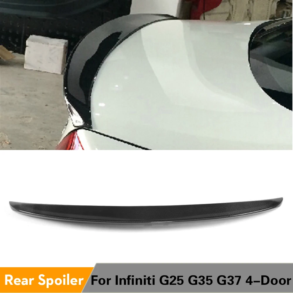 Carbon Fiber / FRP Unpainted Rear Trunk Boot Lip Spoiler Wing for Infiniti G25 G35 G37 4-Door 2006 - 2013