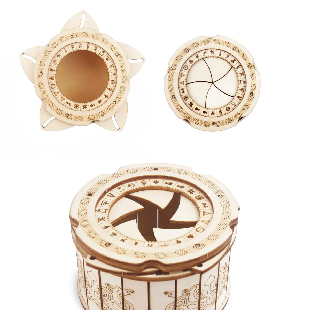 3D Puzzle DIY Wooden Mechanical Box Assembly Model Adult Birthday Halloween Christmas Gift