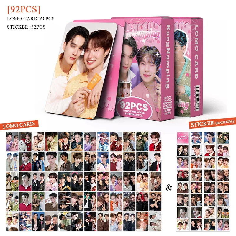 92PCS Thai Drama CP KengNamping Photo Cards Set - Keng & Namping Characters Collectible LOMO Card With Stickers