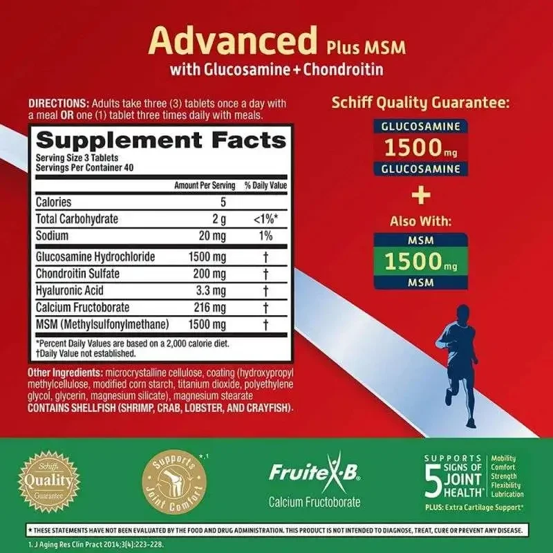 Move Free, Schiff, Joint Health, Advanced Plus MSM, 120 Coated Tablets, Glucosamine Hydrochloride, Chondroitin Sulfate