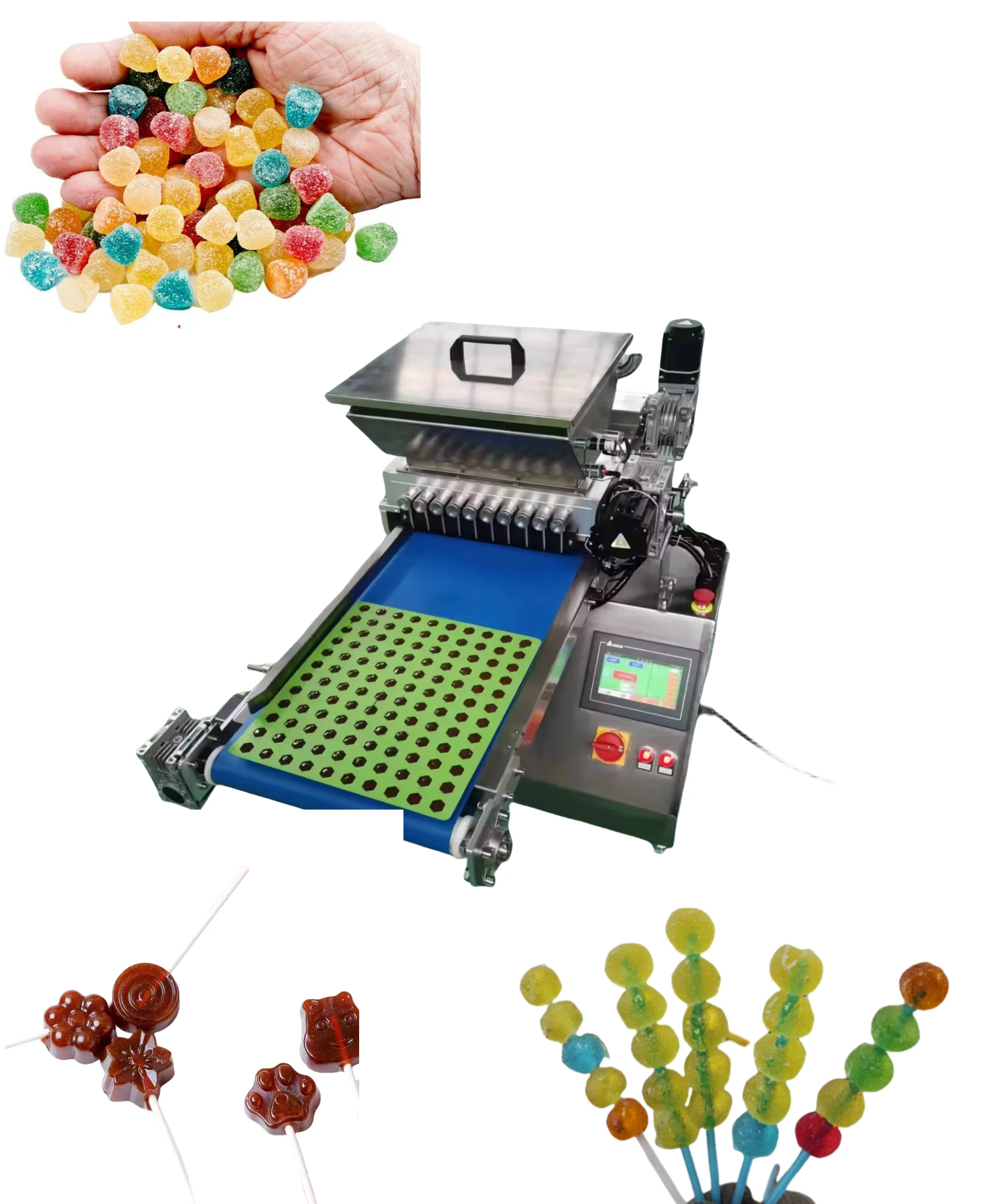 Small Mini Vitamin Manufacture Automatic Production Part Fruit Jelly Bean Gummy Candy Bear Depositor Make Machine