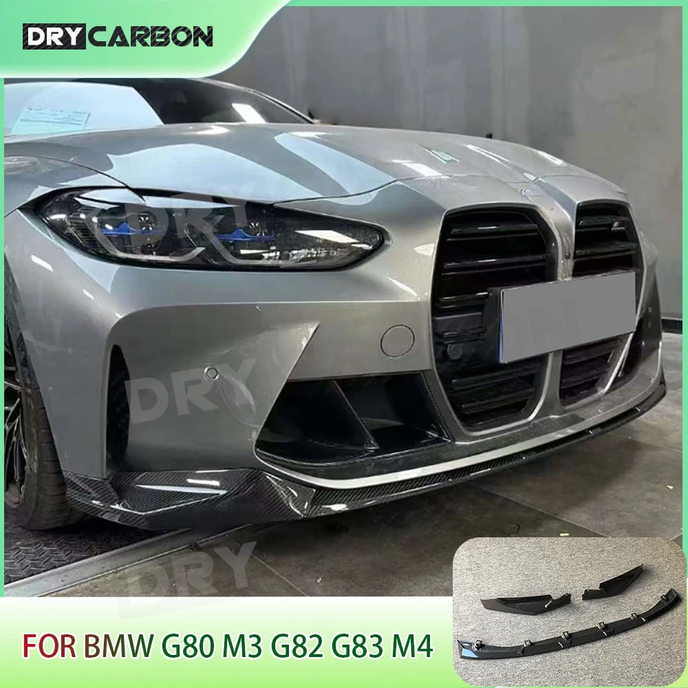 Carbon Fiber Front Bumper Lip Flaps Aprons Splitters Spoiler Body Kits Bumper Chin Spoiler For BMW G80 M3 G82 G83 M4 2021+