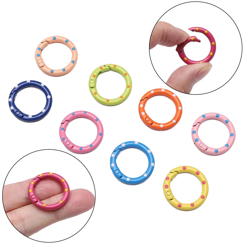 

1/5Pcs 25mm Alloy Snap Spring Round Circle O Buckle Carabiner Hook Clip DIY Keyring Keychains Jewelry DIY Making Findings