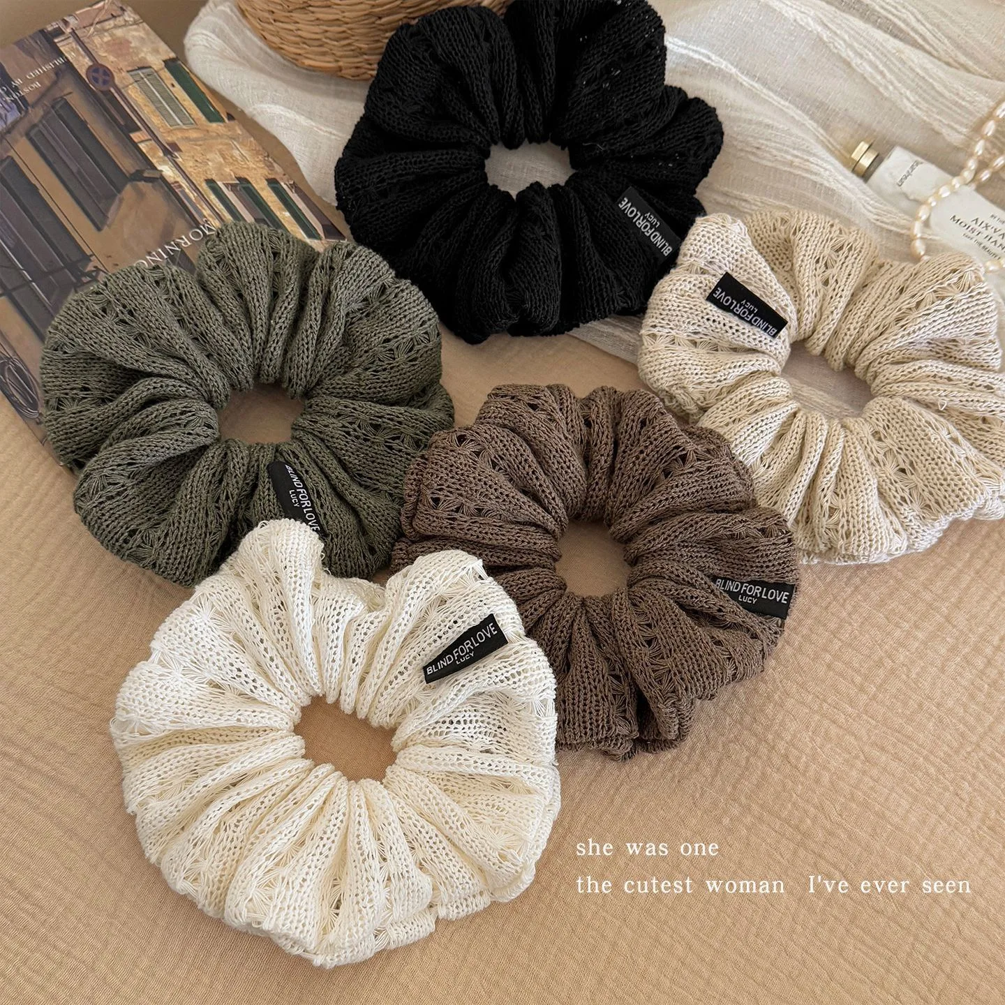 1 Stück hohl gestricktes Herbst- und Winter-Haargummi im koreanischen Stil für Dutts und hohe Pferdeschwänze, Frisur-Haar-Accessoires