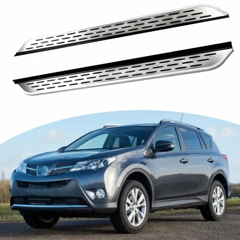 High Quality 2Pcs Silver Aluminum Fixed Off Road Side Steps Nerf Bars Exterior Accessories