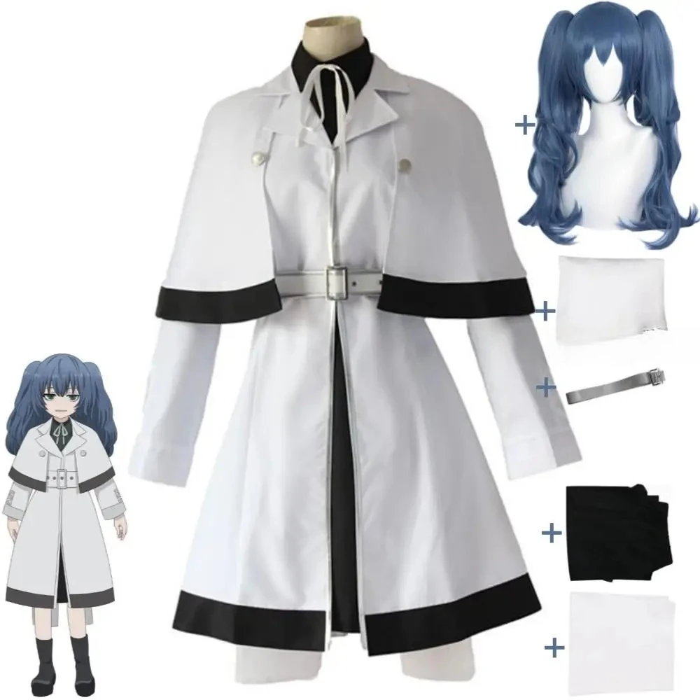 Синий парик CCG, белый плащ, униформа, Хэллоуин, карнавал, вечеринка, костюм для ролевых игр, костюм вурдалак, аниме, Токио Рей, Йонбаеши Сайко, карнавальный костюм