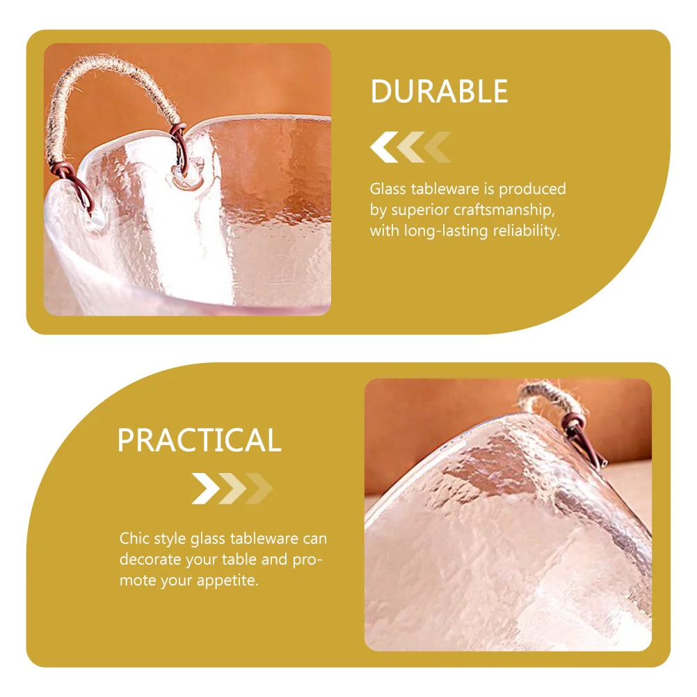 

Chic Style Double Ear Salad Bowl Creative Design Glass Tableware Perfect for Birthday Parties Holiday Gatherings Food Serving