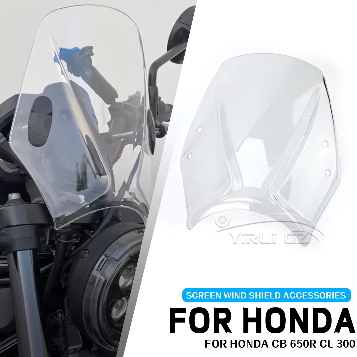 For Honda CB650R CL500 CL300 CL300 2019-2025 Motorcycle Touring Windshield Windscreen Fairing Shield Visor Wind Screen Deflector