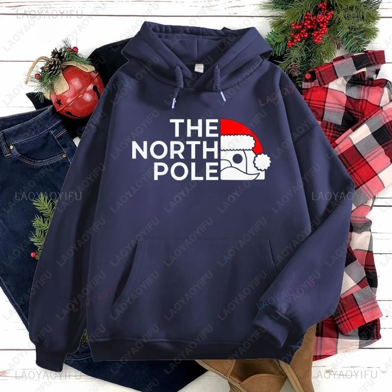 الدفء البلوز لابلاند مطابقة عطلة الأسرة القطب الشمالي عيد الميلاد سانتا البلوز مقنعين رجل إمرأة Harajuku هوديي ملابس ممتعة #2