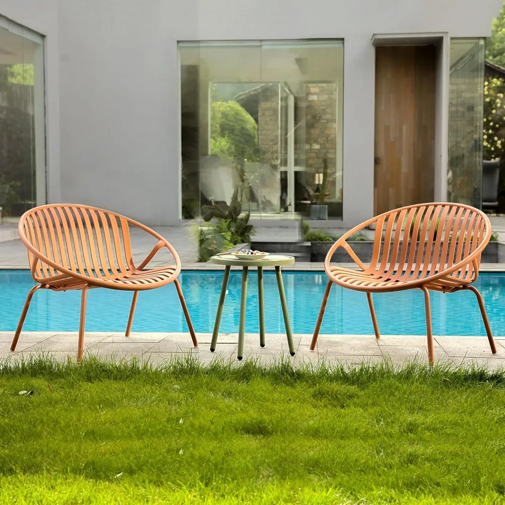 

Patio Furniture Set, 3 Pieces Outdoor Furniture with Bistro Table and Chairs Set of 2，Outdoor Patio Set with Porch Chairs and Ta
