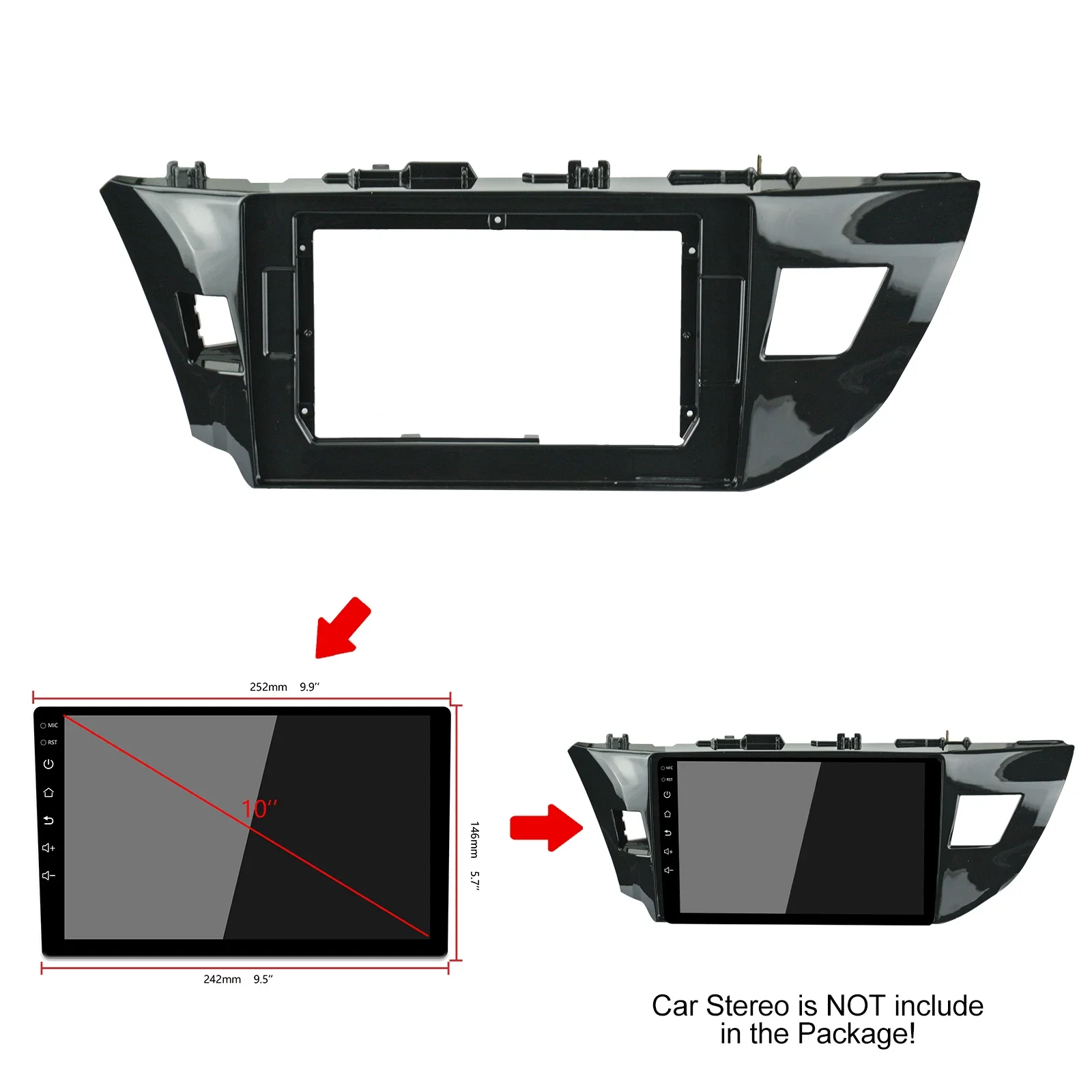 10,1 Inch 2din Auto Radio Fascia Für TOYOTA Corolla Levin 2013-2018 Stereo-Panel Dash Installation Doppel Din CD DVD Rahmen