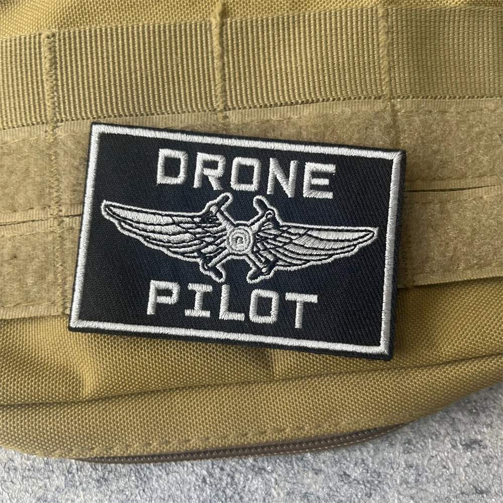

" DRONE PILOT" Patch Tactical Morale Badge Embroidered Hook and Loop Patches Military Army Armband Backpack Sticker