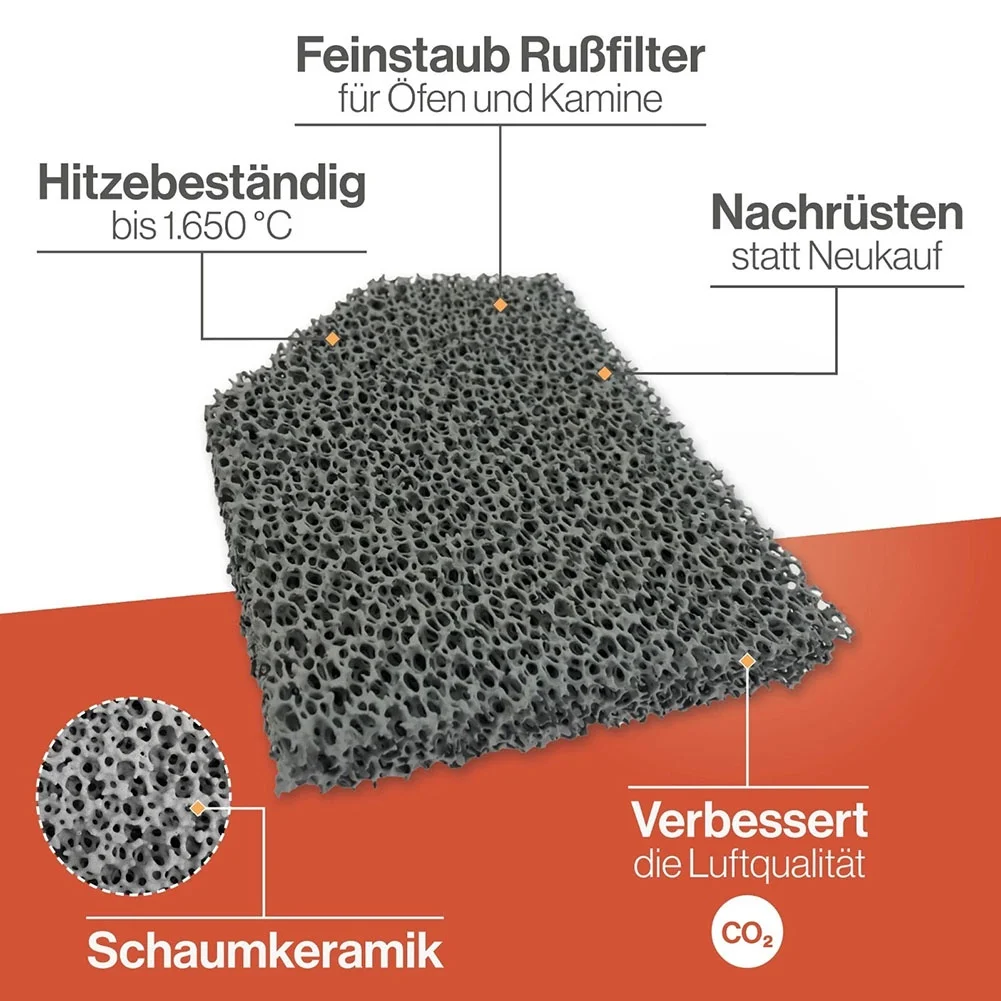 Fireplace Fine Dust Filter 192x174x25 mm Panel Compatible with For Hark Models Reducing Emissions of Soot and Dust