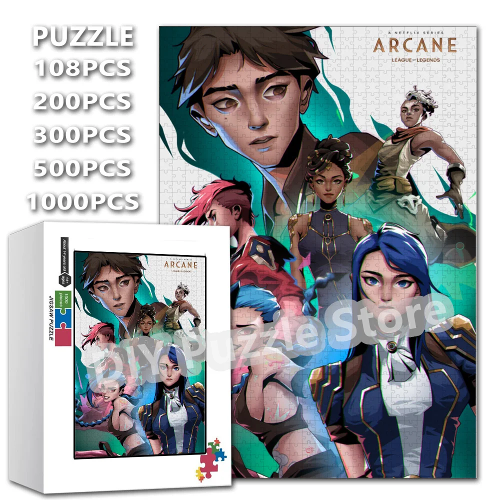 

Diy Intelligence Jigsaw Puzzles League of Legends Arcane Game Video Print Puzzle Toys or Birthday Christmas Gifts with Boxs