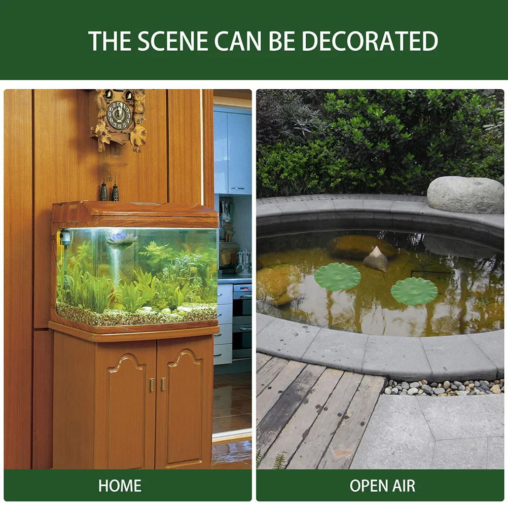 8Pcs 시뮬레이션 된 연꽃 잎 Eva 소재 연못 장식 절묘한 세부 사항 DIY 선물 실내 야외 장식 연꽃 잎