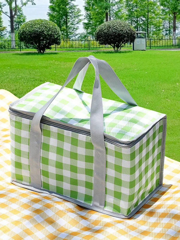 

1 шт. портативная квадратная алюминиевая сумка для пикника — прочная и удобная сумка для обеда для приключений на свежем воздухе